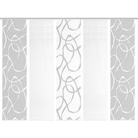 FLÄCHENVORHANG  5 Stück  blickdicht  60/260 cm   - Grau Hochglanz/Weiß, KONVENTIONELL, Textil (60/260cm)