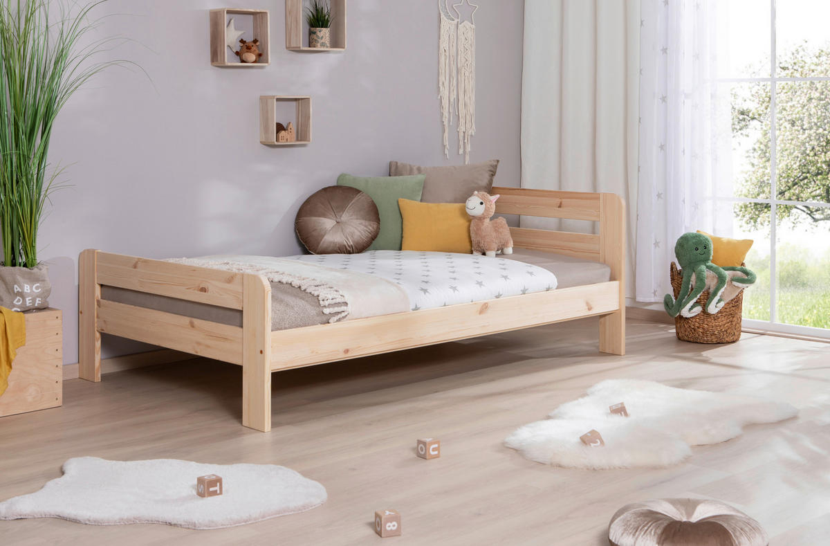 BETT 120/200 cm  in Naturfarben  - Naturfarben, MODERN, Holz/Textil (120/200cm) - MID.YOU