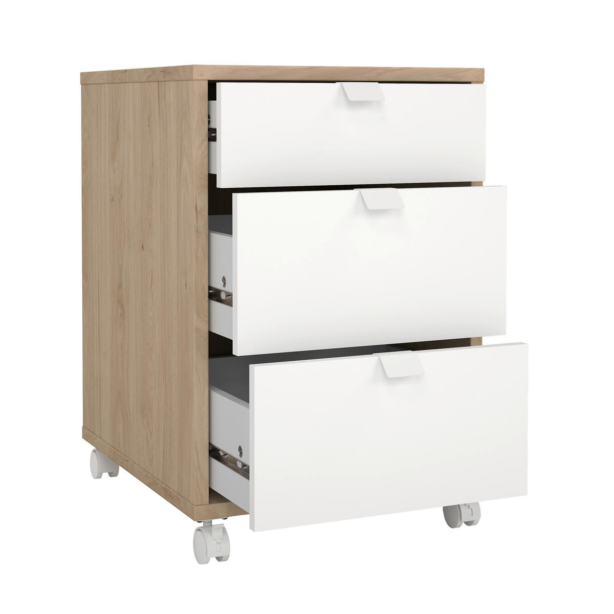ROLLCONTAINER 40,8/60,8/48,2 cm  - Weiss/Eichefarben, Modern, Holzwerkstoff/Kunststoff (40,8/60,8/48,2cm) - MID.YOU