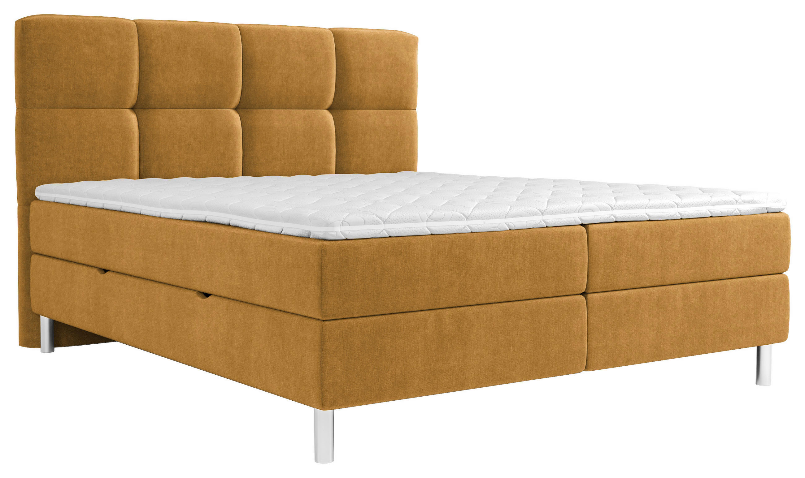 BOXBETT 180/200 cm  in Orange, Currygelb  - Chromfarben/Currygelb, Modern, Holz/Holzwerkstoff (180/200cm) - Esposa