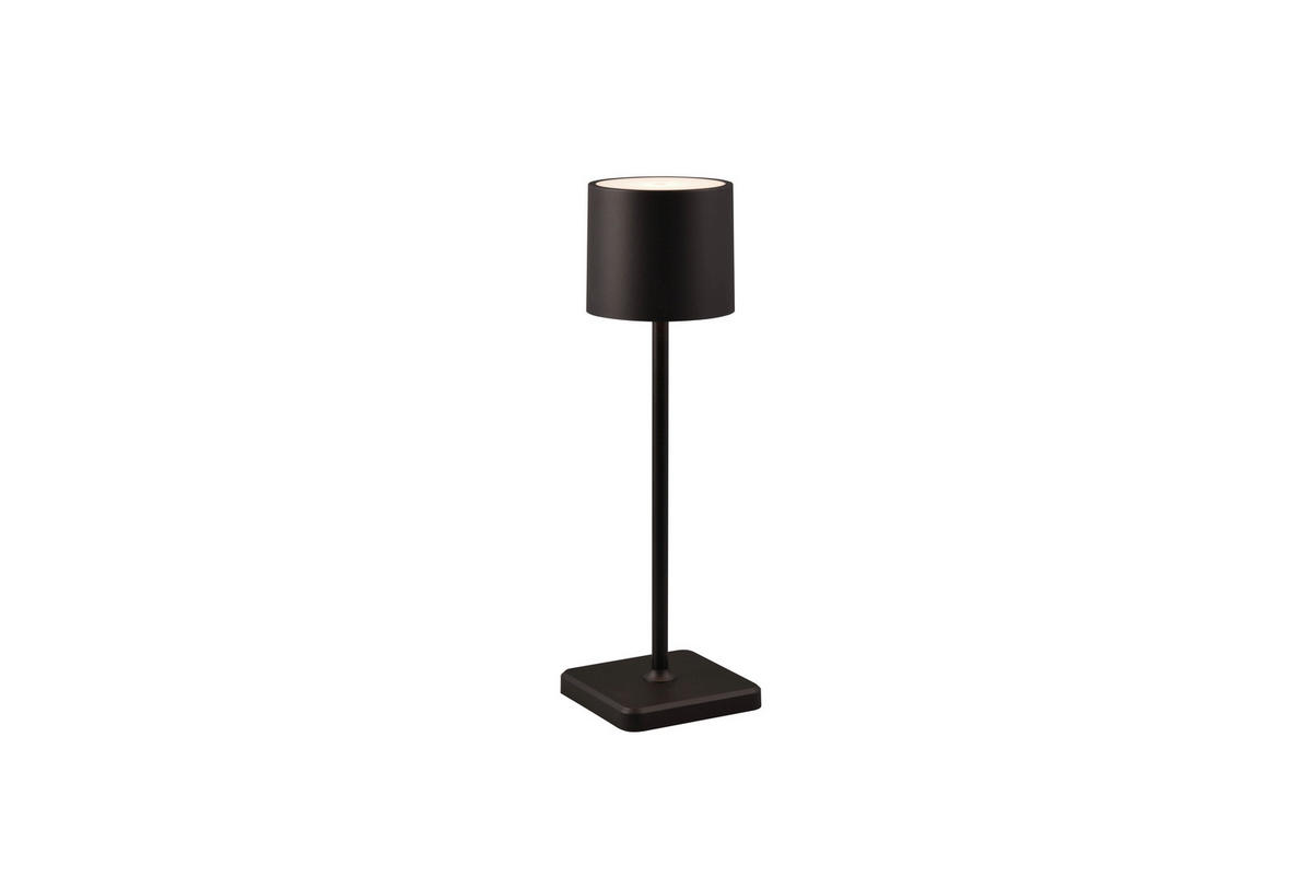 STOLNÍ LAMPA NA BATERIE, senzorový stmívač, 12,5/38 cm  - černá, Konvenční, plast (12,5/38cm)