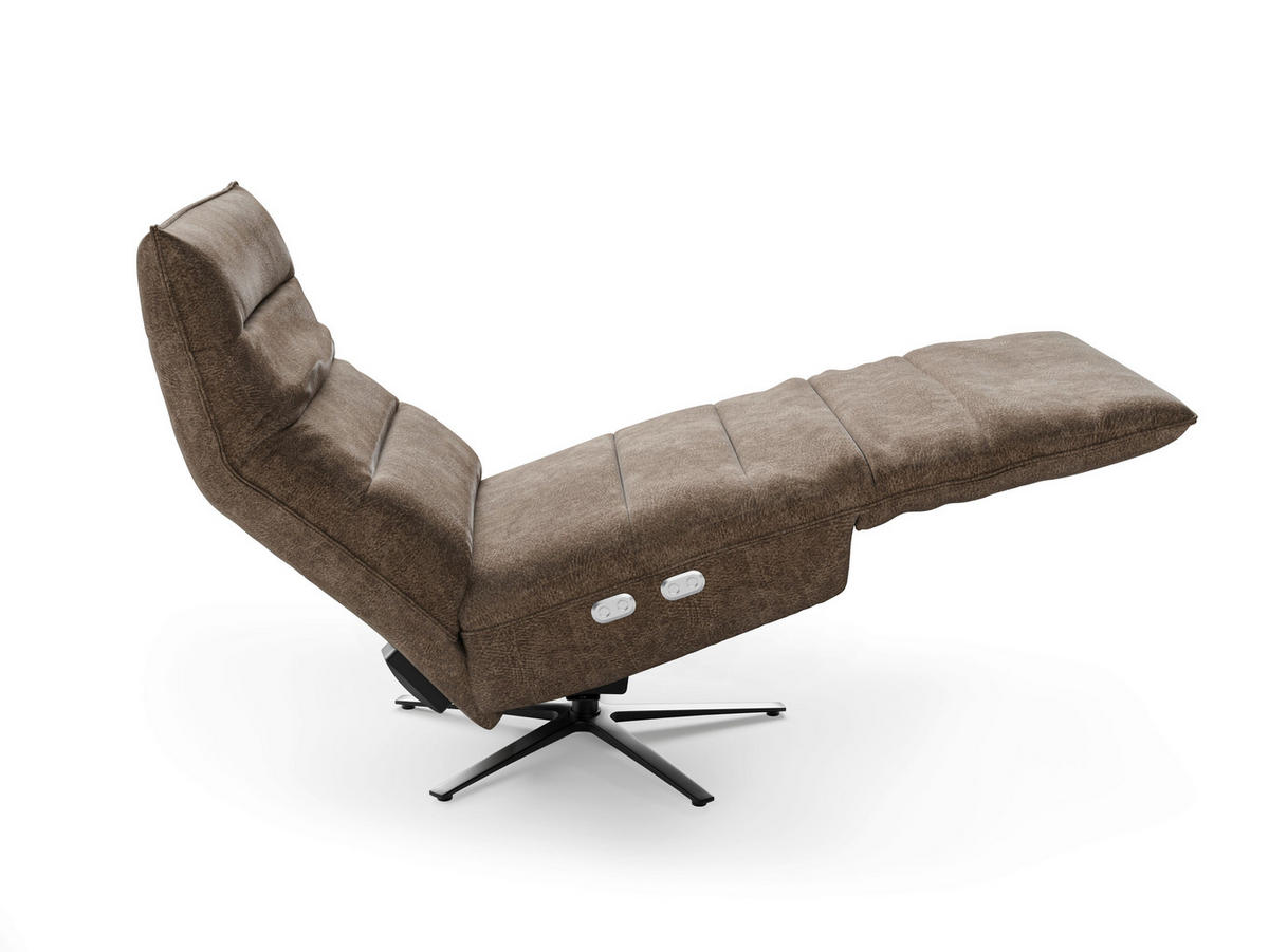 RELAXAČNÍ KŘESLO, textil, hnědá - černá/hnědá, Basics, kov/textil (80/109/98cm) - Sit & More