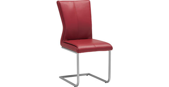 SCHWINGSTUHL in Metall, Textil Dunkelrot, Edelstahlfarben - Edelstahlfarben/Dunkelrot, Design, Textil/Metall (46/92/53cm) - Dieter Knoll