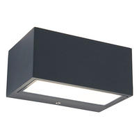 AUßENLEUCHTE Gemini 8.9/14/6.5 cm  - Dunkelgrau, Basics, Glas/Metall (8.9/14/6.5cm)