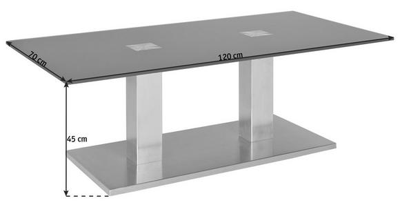 COUCHTISCH in Glas, Metall 120/70/45 cm - Edelstahlfarben/Schwarz, Design, Glas/Metall (120/70/45cm) - Dieter Knoll