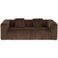 SOFA Cord Braun  - Schwarz/Braun, MODERN, Kunststoff/Textil (224/68/99cm) - MID.YOU