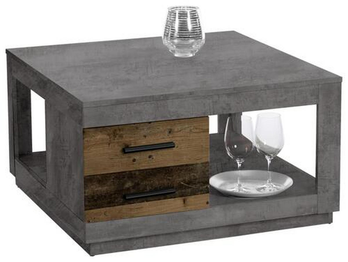 COUCHTISCH 80/80/45,6 cm quadratisch Anthrazit, Braun  - Anthrazit/Schwarz, Design, Holzwerkstoff (80/80/45,6cm) - Ti'me