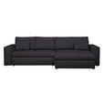 ECKSOFA Anthrazit Chenille  - Anthrazit/Schwarz, KONVENTIONELL, Kunststoff/Textil (292/150cm) - Hom`in