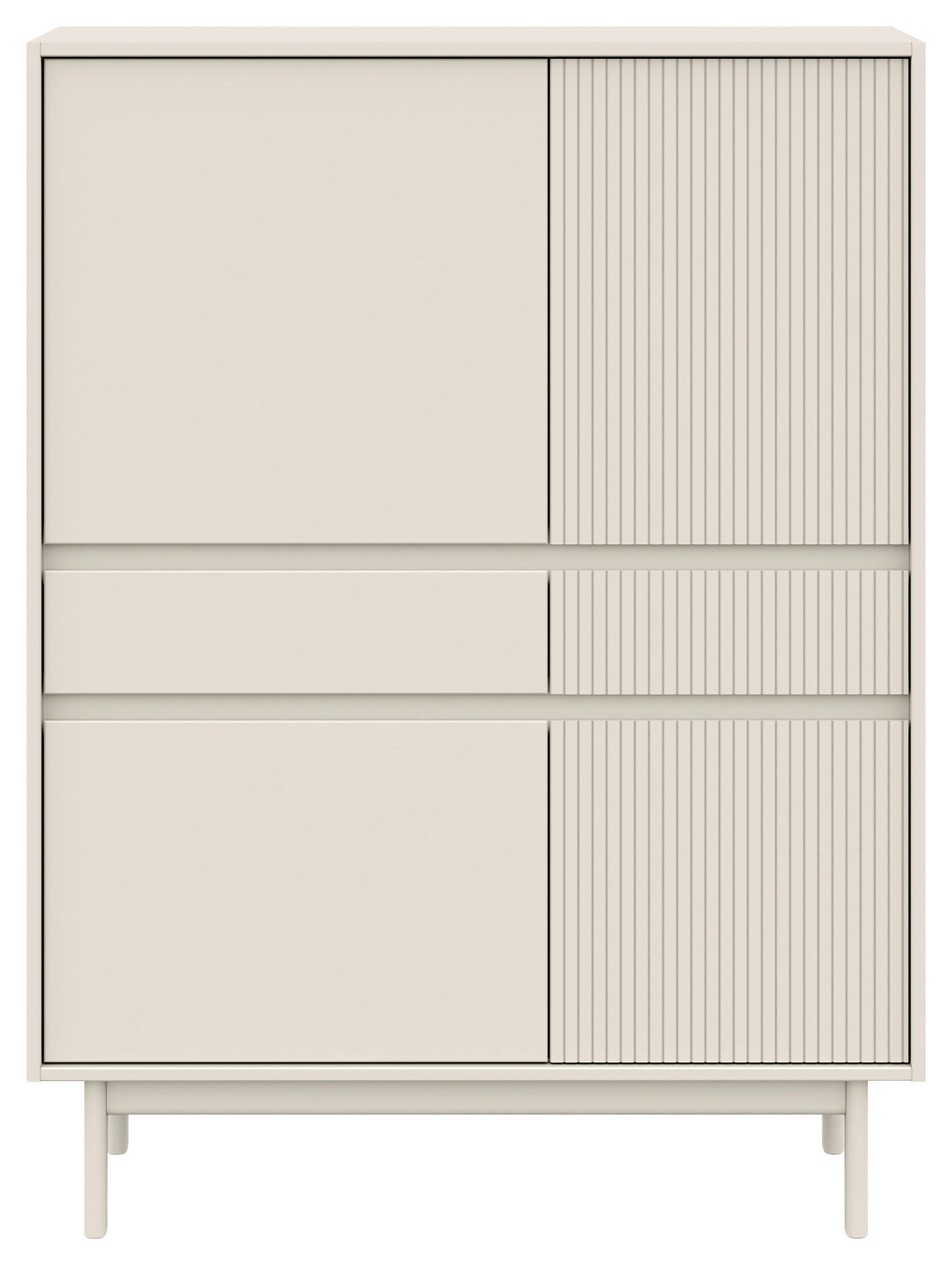 HIGHBOARD Canva  in 102/136/42 cm  - Beige, Design, Holz (102/136/42cm) - Livetastic