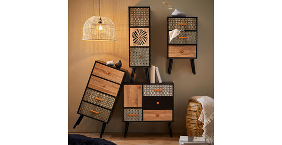NACHTSCHRANK 35/65/29 cm - Multicolor/Schwarz, Trend, Holz/Holzwerkstoff (35/65/29cm) - Carryhome