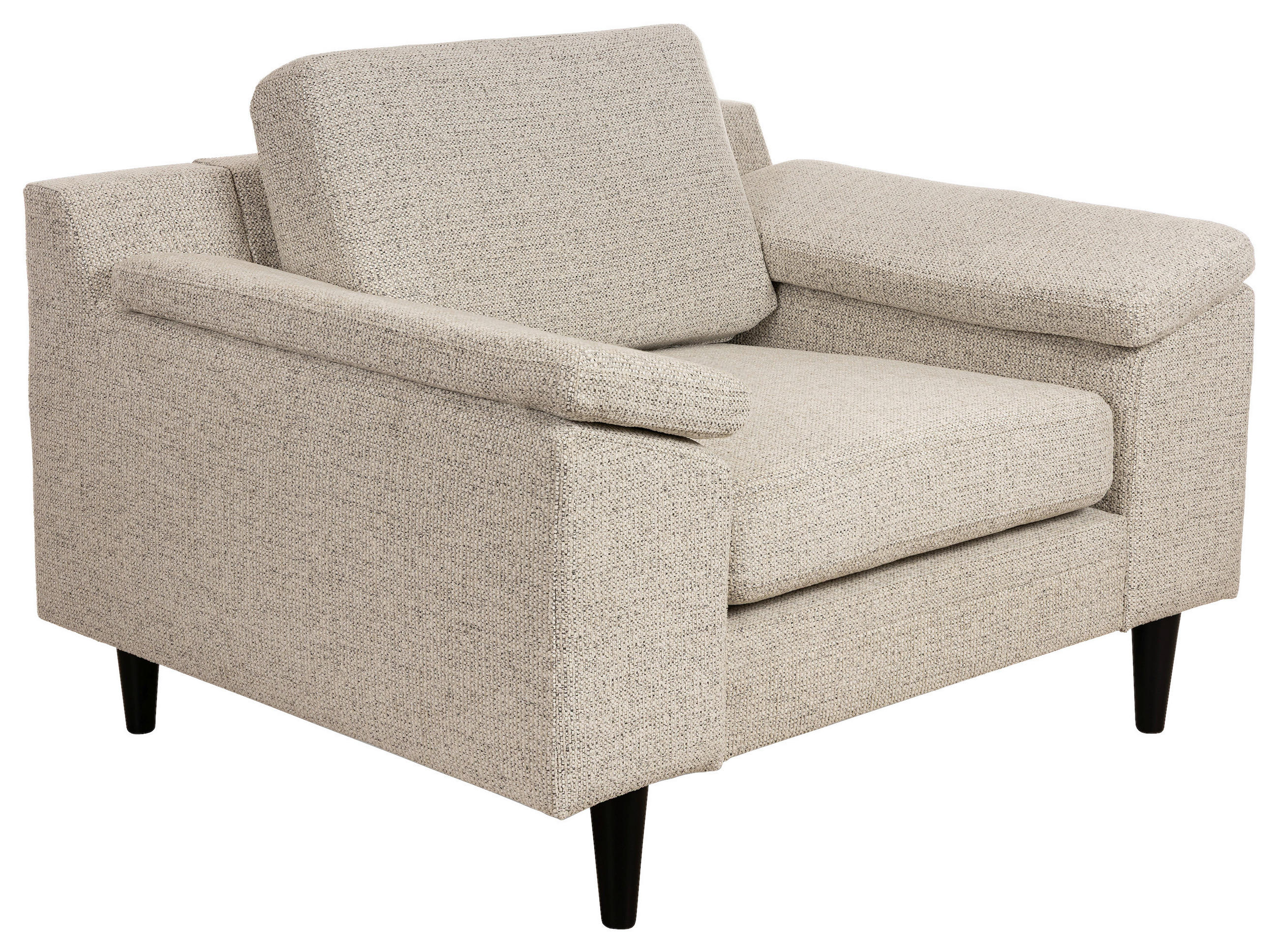 FÅTÖLJ i trä, textil grå  - svart/grå, Design, trä/textil (111/85/92cm) - Pure Home Comfort