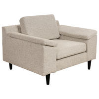 FÅTÖLJ i trä, textil grå  - svart/grå, Design, trä/textil (111/85/92cm) - Pure Home Comfort