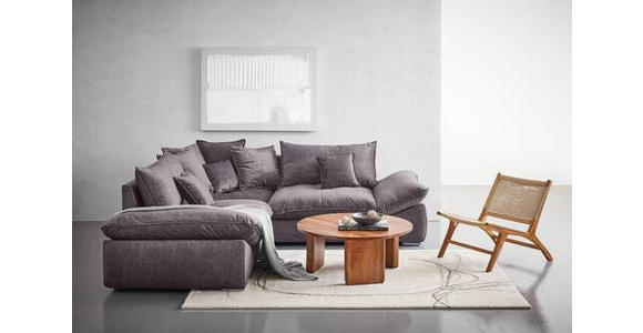 ECKSOFA in Velours Dunkelgrau  - Chromfarben/Dunkelgrau, KONVENTIONELL, Kunststoff/Textil (247/247cm) - Carryhome