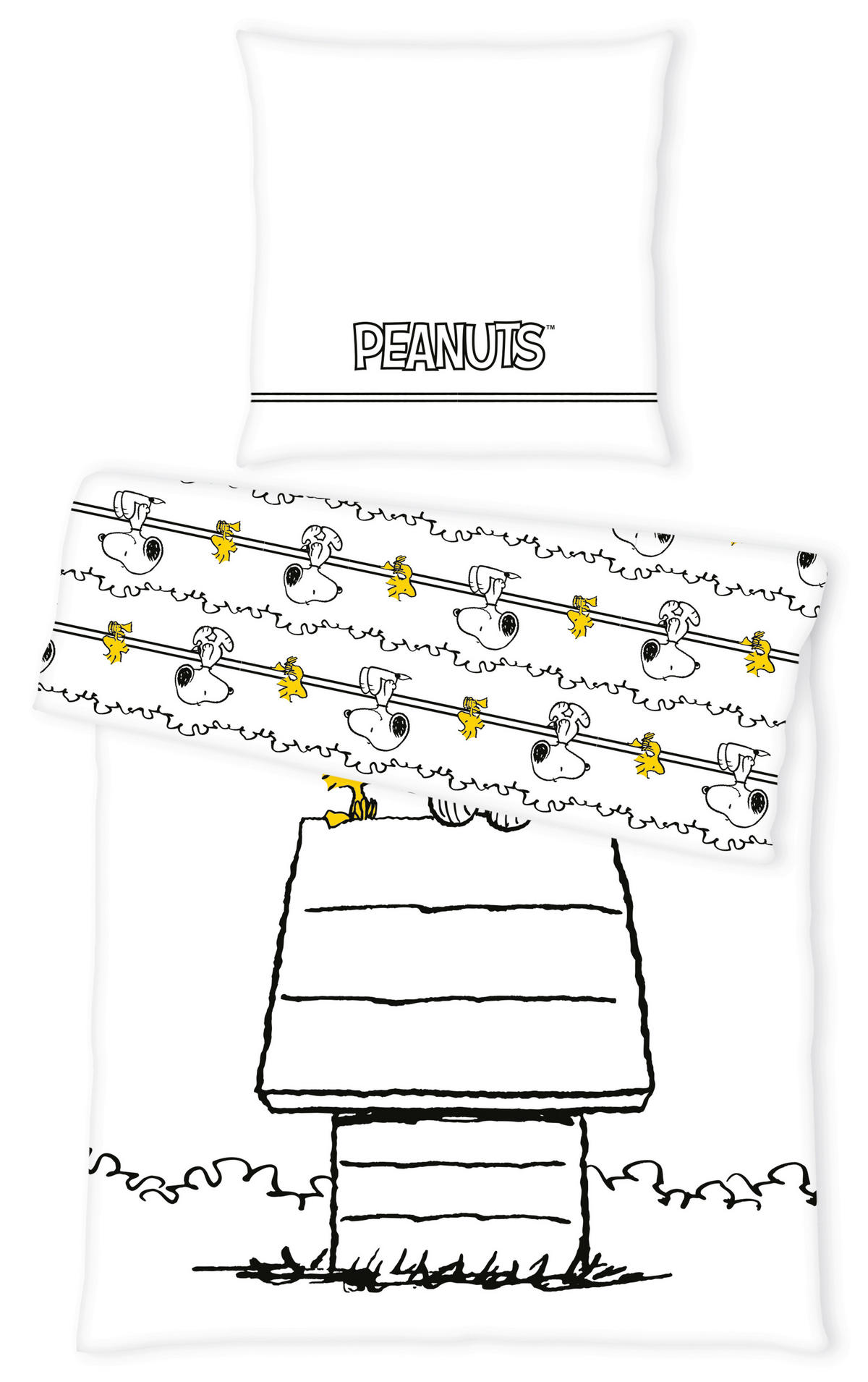 JUGENDBETTWÄSCHE Snoopy Renforcé 135/200 cm  - Gelb/Schwarz, Design, Textil (135/200cm) - Herding