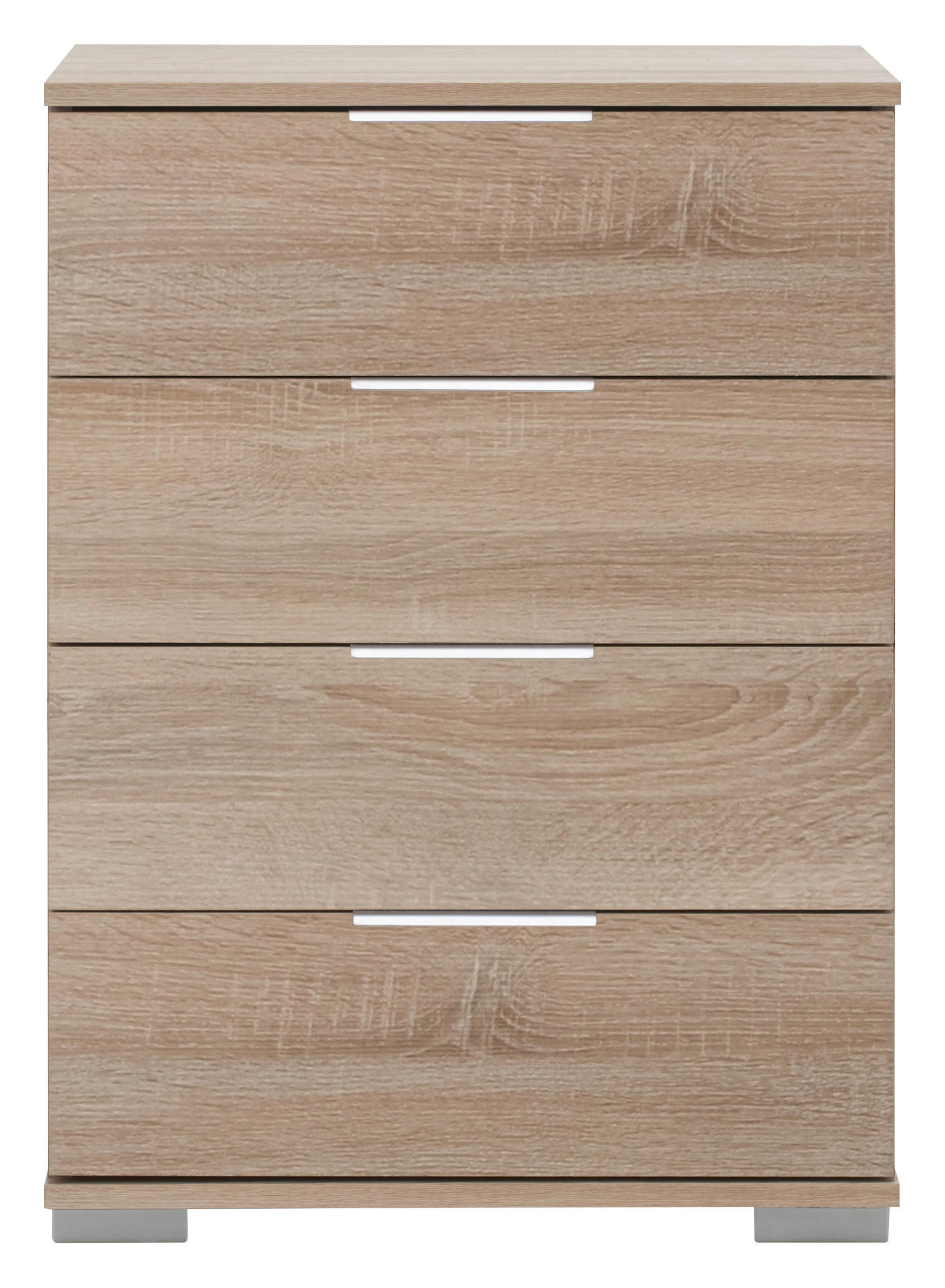 NOČNA OMARICA, barve hrasta  - barve kroma/barve hrasta, Design, kovina/umetna masa (52/74/38cm) - Carryhome