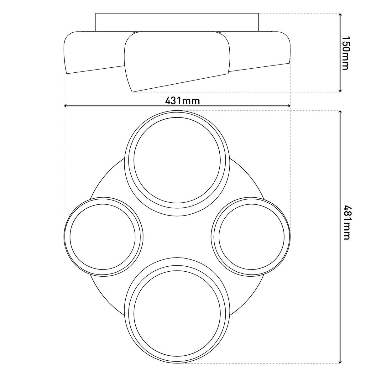 LED-DECKENLEUCHTE Deckenleuchte ELIORA 48,1/43,1/15 cm   - Weiß, Design, Kunststoff/Metall (48,1/43,1/15cm) - Näve