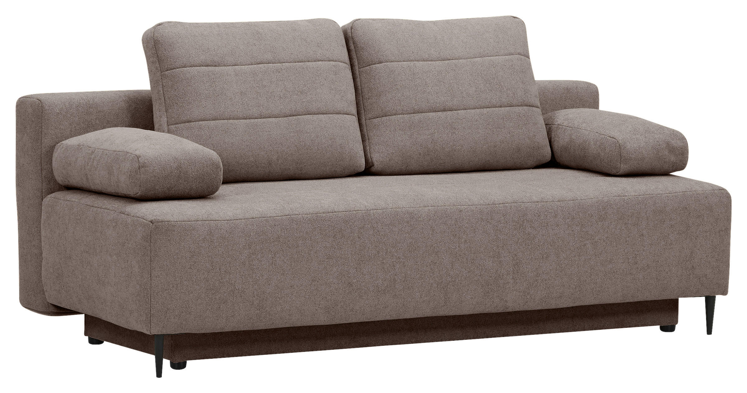 SCHLAFSOFA in Flachgewebe Braun  - Schwarz/Braun, KONVENTIONELL, Textil/Metall (197/75/100cm) - Carryhome