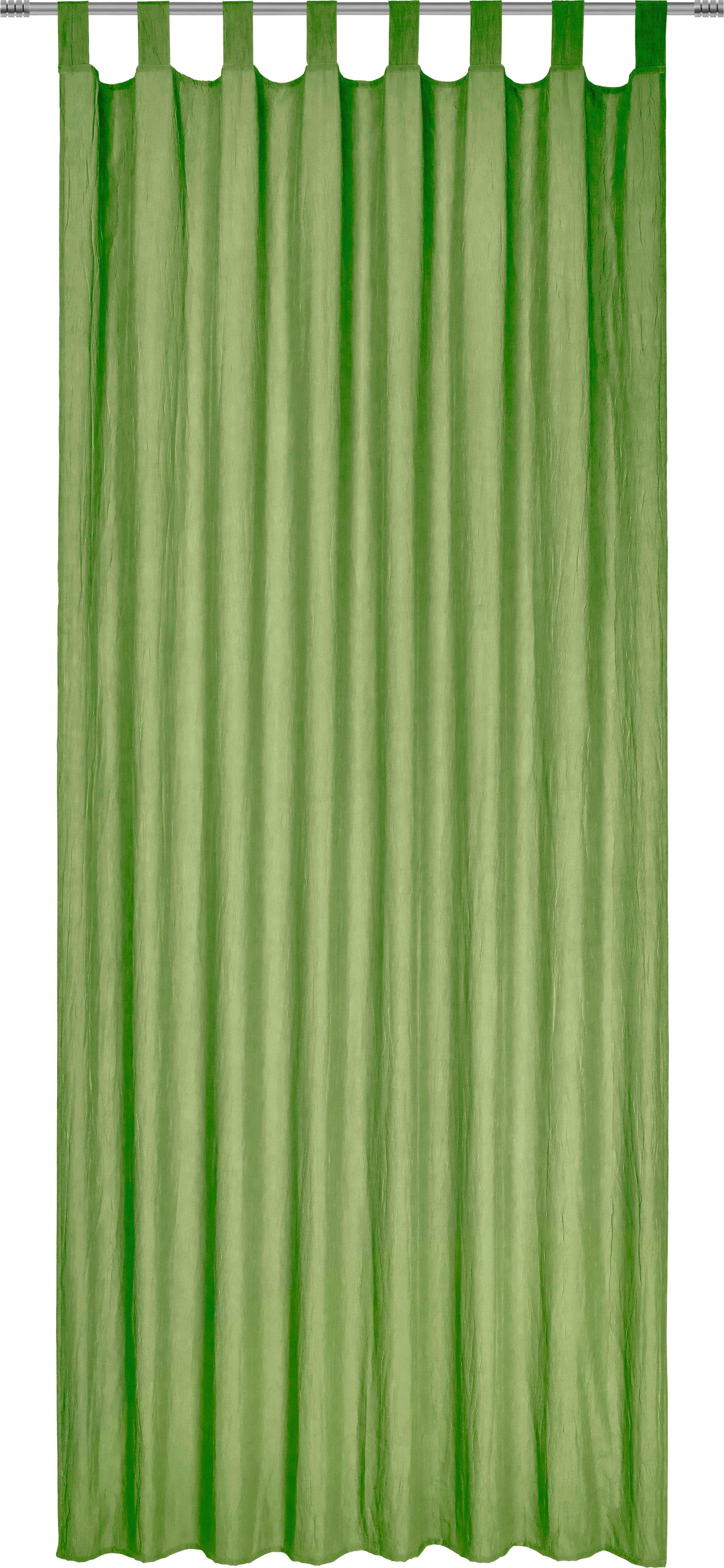ZAVESA Z ZANKAMI POLO, ZELENA  pol prosojno  135/245 cm   - zelena, Konvencionalno, tekstil (135/245cm) - Boxxx