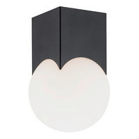 DECKENLEUCHTE Argon Austin 18/12/12 cm   - Schwarz/Weiß, KONVENTIONELL, Glas/Metall (18/12/12cm)