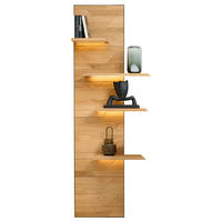 WANDPANEEL Schwarz, Wildeiche  45/199/42 cm  - Wildeiche/Schwarz, Natur, Holz/Metall (45/199/42cm) - Linea Natura