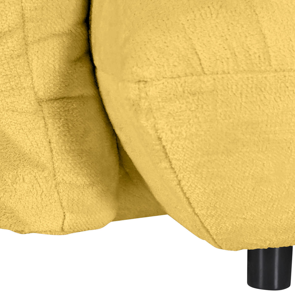 BIG SOFFA i plysch gul  - svart/gul, Klassisk, textil/plast (240/78/107cm) - MID.YOU