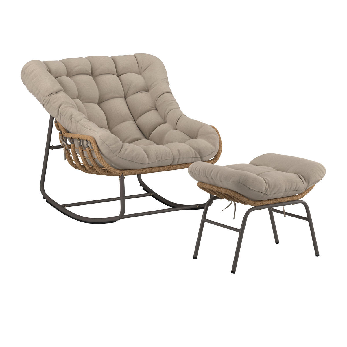 GARTEN-RELAXSESSEL 110/42/97,5 cm  - Gelb/Beige, MODERN, Kunststoff/Textil (110/42/97,5cm) - Beldano