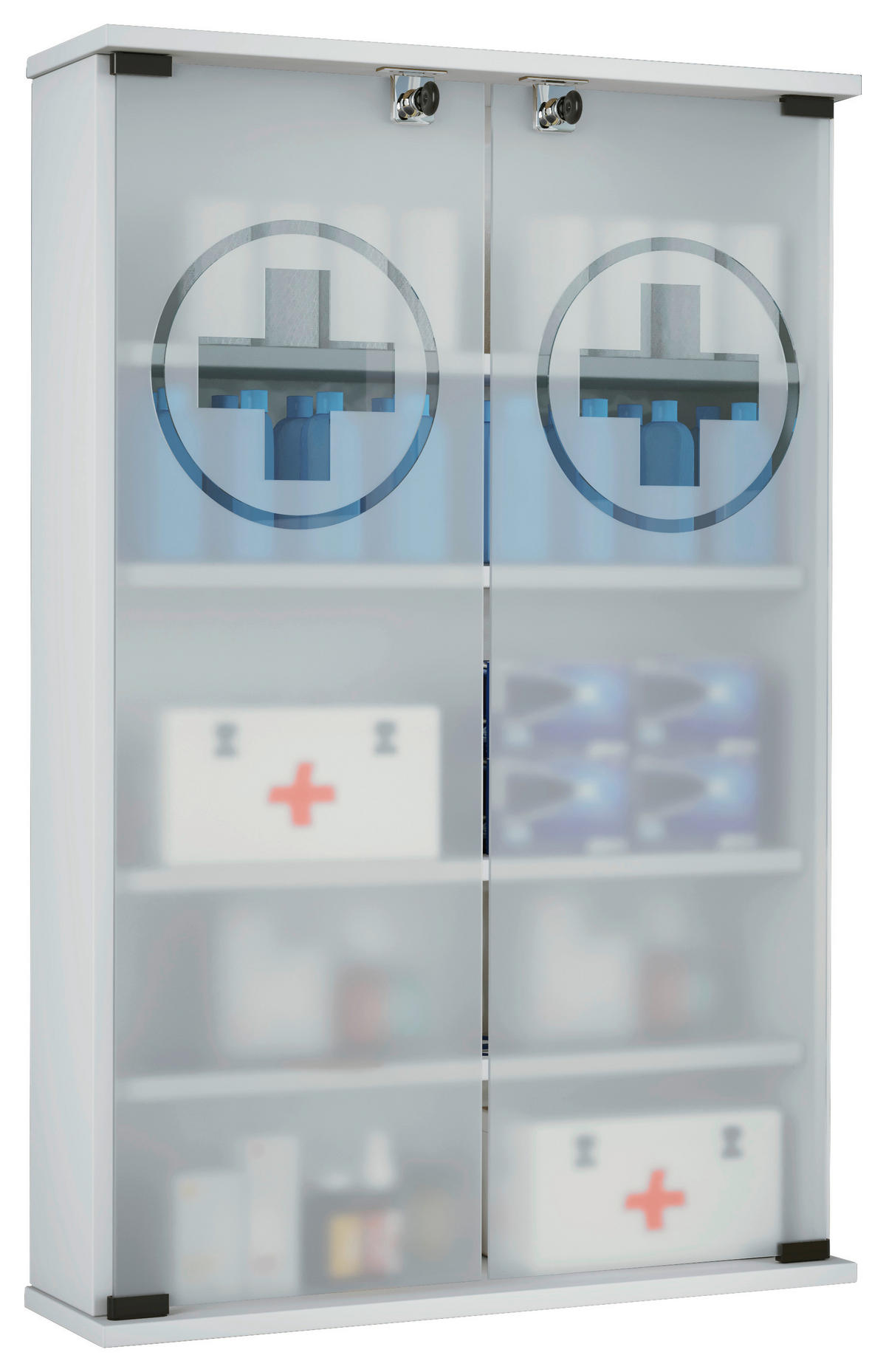 MEDICINSKÅP 60/91/17,2 cm  - vit, Modern, trämaterial/glas (60/91/17,2cm) - MID.YOU