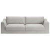 BIGSOFA Chenille, Flachgewebe Hellgrau  - Hellgrau/Schwarz, Design, Kunststoff/Textil (276/90/109cm) - home24