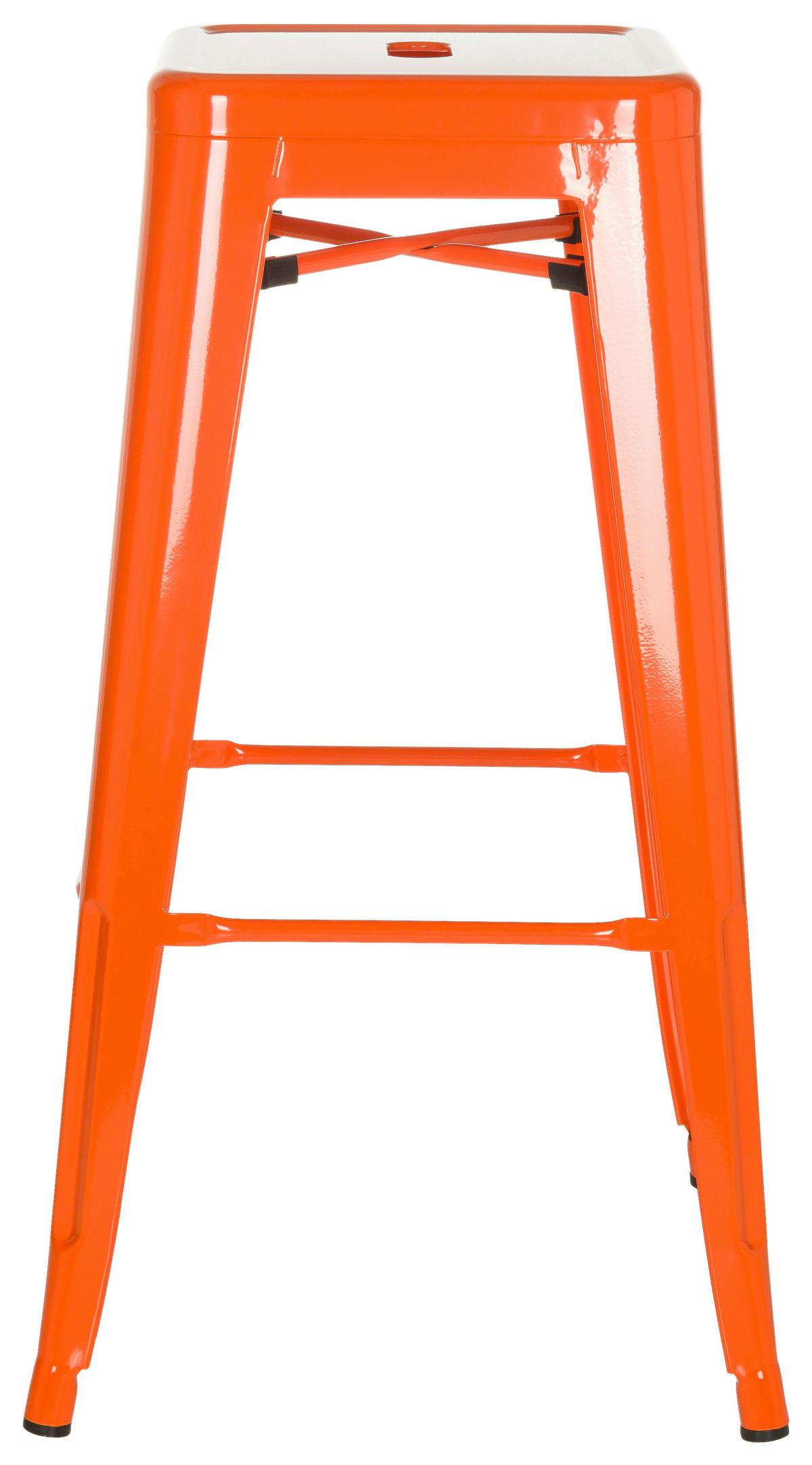 BAROVÁ STOLIČKA, oranžová - oranžová, Basics, kov (44/77/44cm) - MID.YOU
