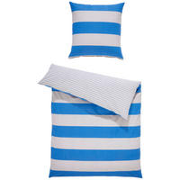 WENDEBETTWÄSCHE Renforcé 155/220 cm  - Sandfarben/Blau, Design, Textil (155/220cm) - Tom Tailor