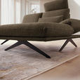 ECKSOFA  in Flachgewebe Dunkelbraun Rücken echt, Armteilverstellung, Relaxfunktion  234/155 cm  - Dunkelbraun/Schwarz, Design, Textil/Metall (234/155cm) - Dieter Knoll