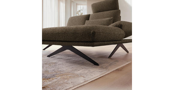 ECKSOFA  in Flachgewebe Dunkelbraun Rücken echt, Armteilverstellung, Relaxfunktion  234/155 cm  - Dunkelbraun/Schwarz, Design, Textil/Metall (234/155cm) - Dieter Knoll