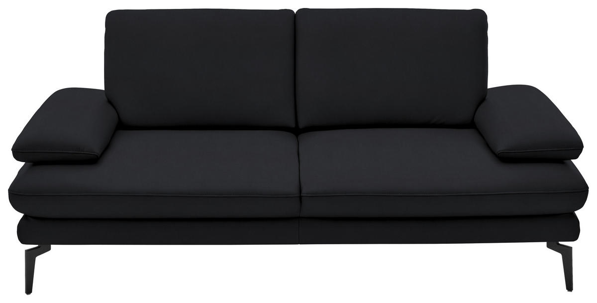 2,5-SITZER in Echtleder Anthrazit  - Anthrazit/Schwarz, Design, Leder/Metall (196/86/104cm) - Dieter Knoll