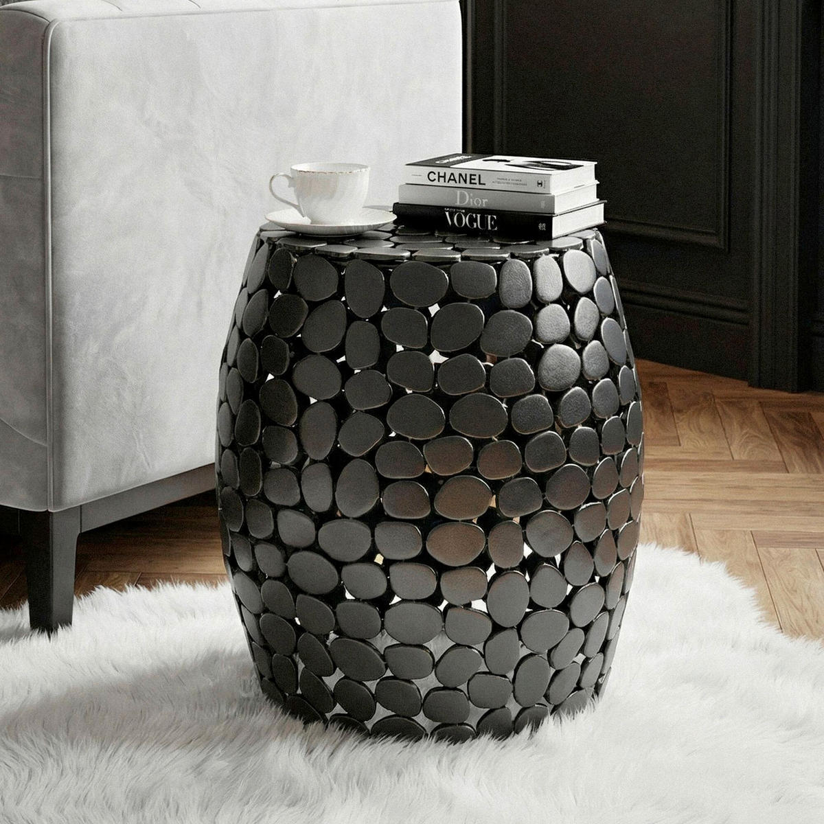 PRÍRUČNÝ STOLÍK, čierna - čierna, Design, kov (40/46/40cm) - Livetastic