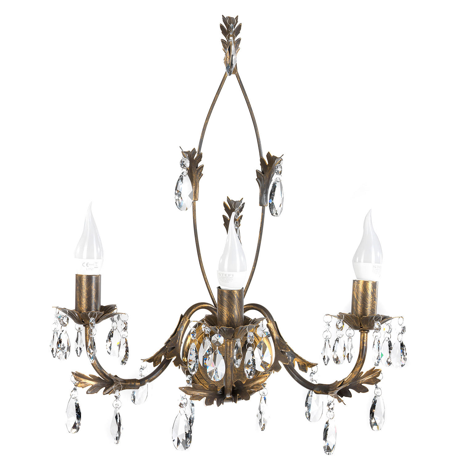 WANDLEUCHTE 43/32/50 cm   - Cognac, KONVENTIONELL, Glas/Metall (43/32/50cm)