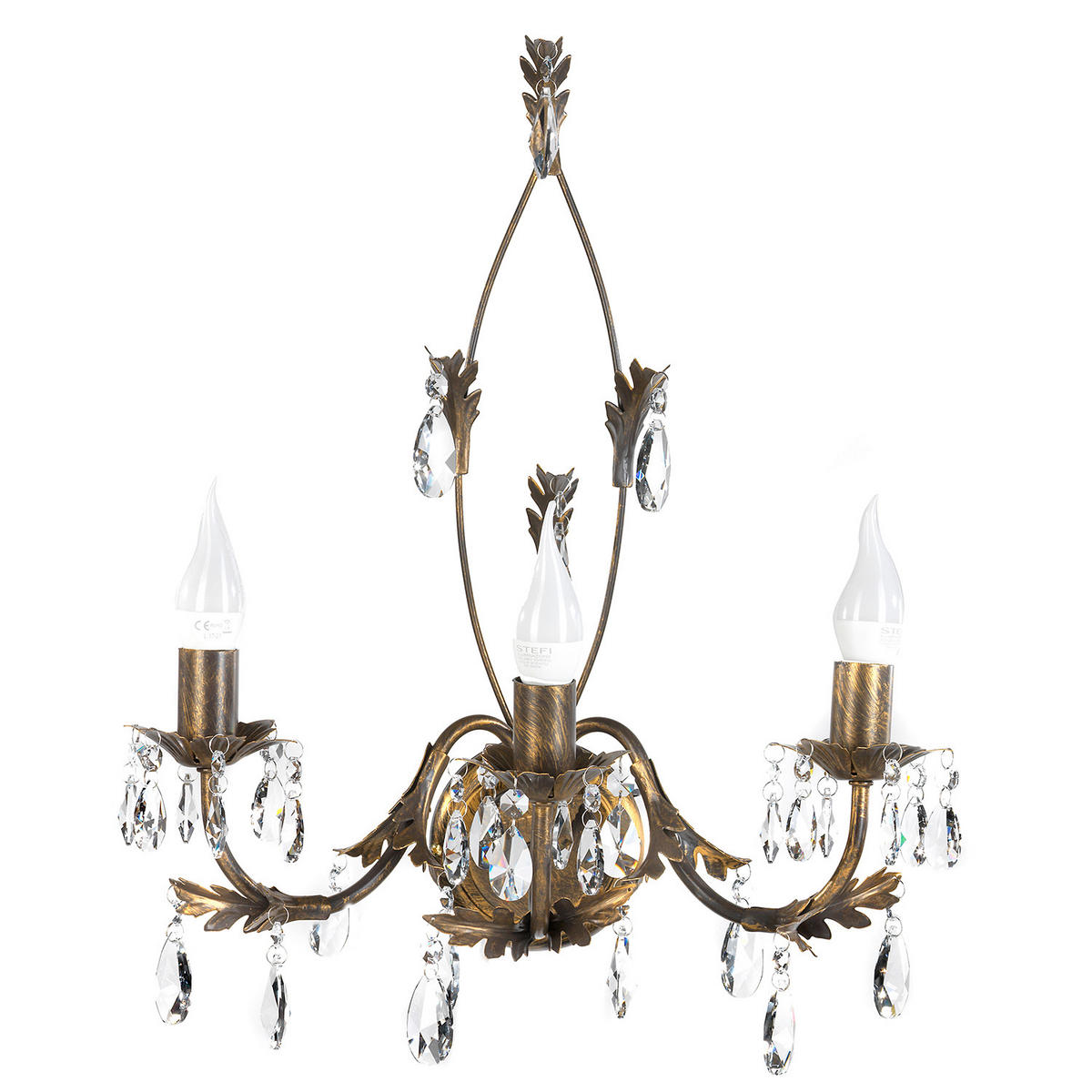 WANDLEUCHTE 43/32/50 cm   - Cognac, KONVENTIONELL, Glas/Metall (43/32/50cm)