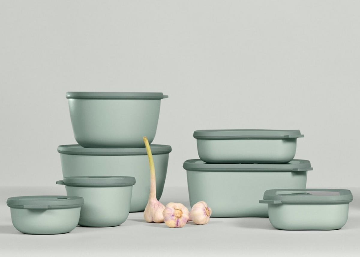 VORRATSDOSENSET 2-teilig  - Klar/Salbeigrün, Kunststoff (1000ml) - Mepal