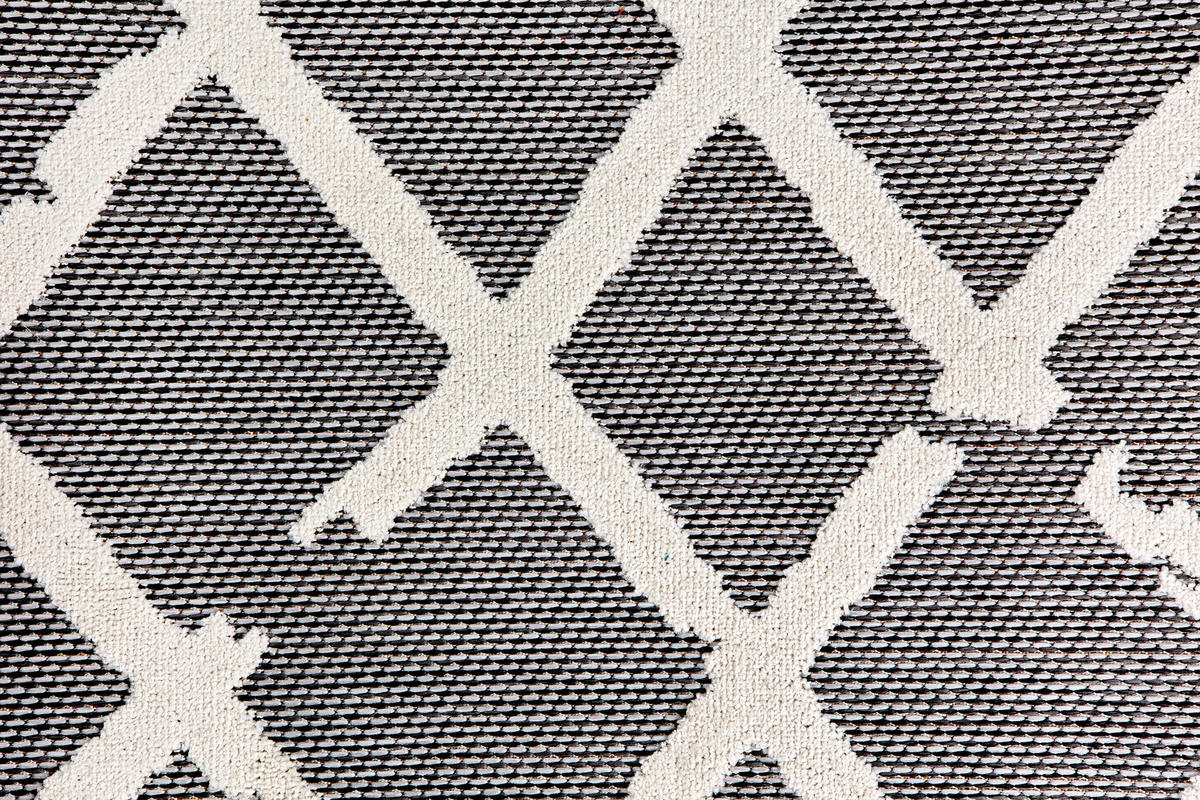 OUTDOORTEPPICH  für Terrasse und Balkon 120/170 cm Serina Grau, Weiß  - Weiß/Grau, Basics, Kunststoff (120/170cm) - Astra