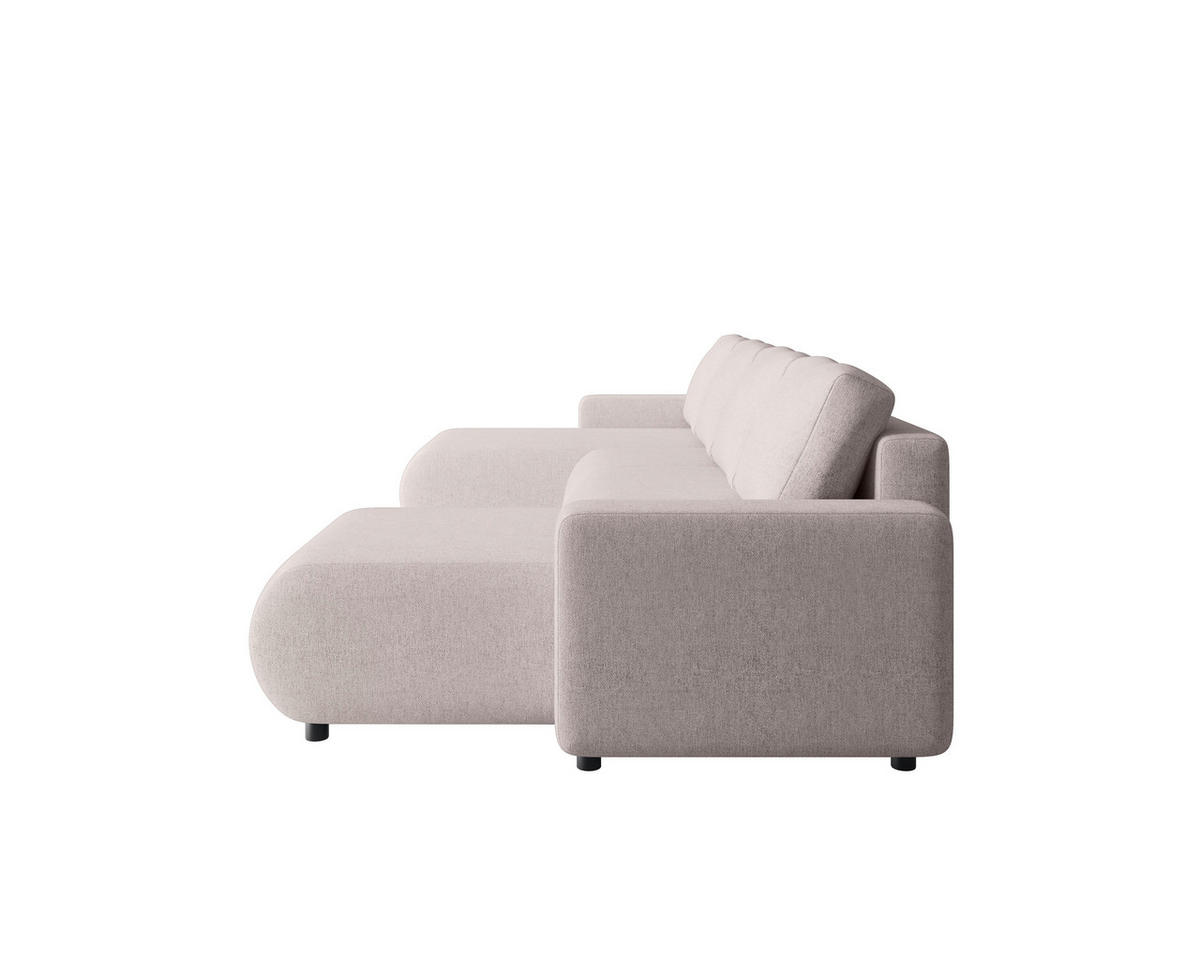 WOHNLANDSCHAFT Beige Webstoff  - Beige/Schwarz, MODERN, Kunststoff/Textil (150/312/150cm) - Xora