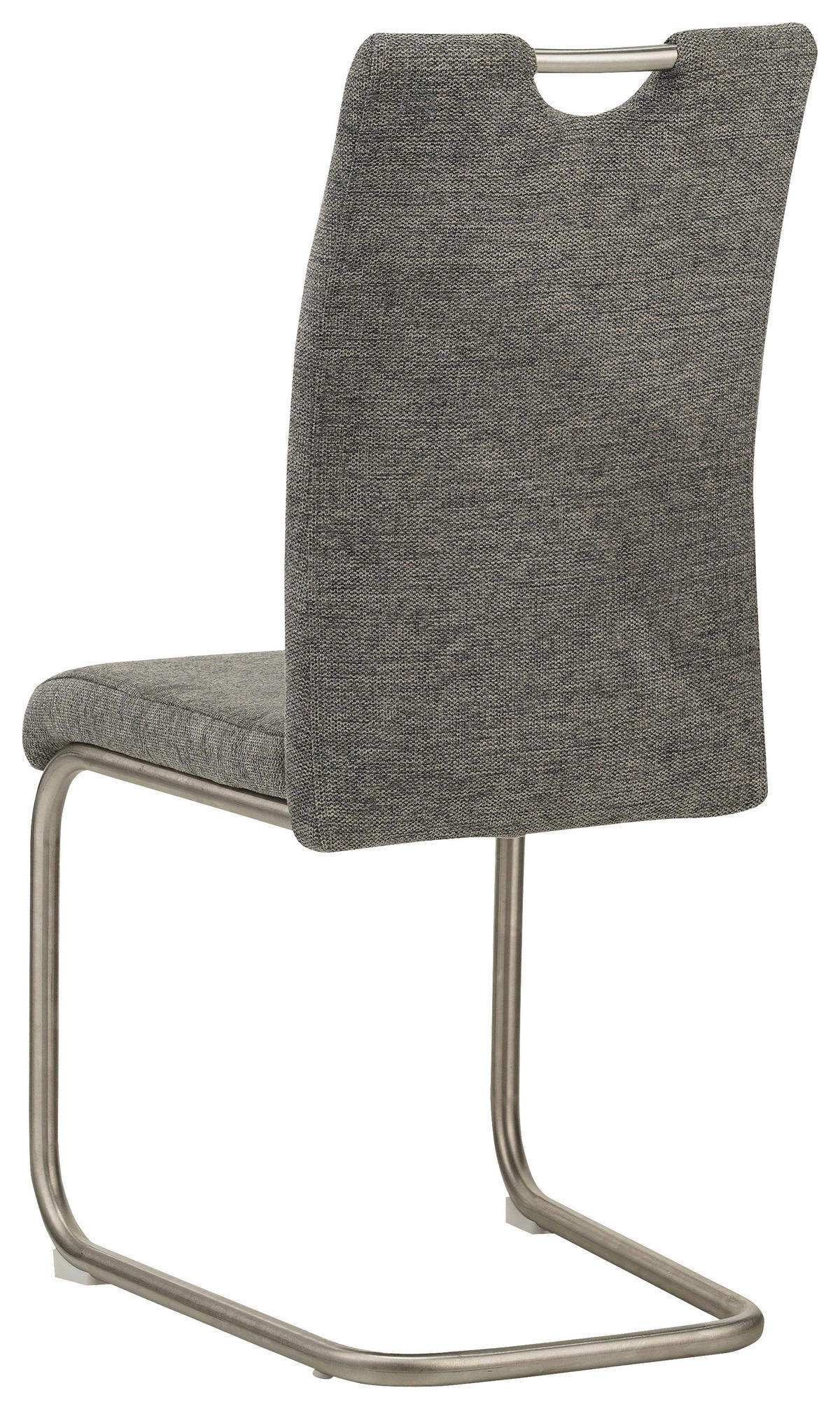 NIHAJNI STOL, kovina, tekstil siva, barve nerjavečega jekla  - barve nerjavečega jekla/siva, Design, kovina/tekstil (44/98,5/57,5cm) - Xora