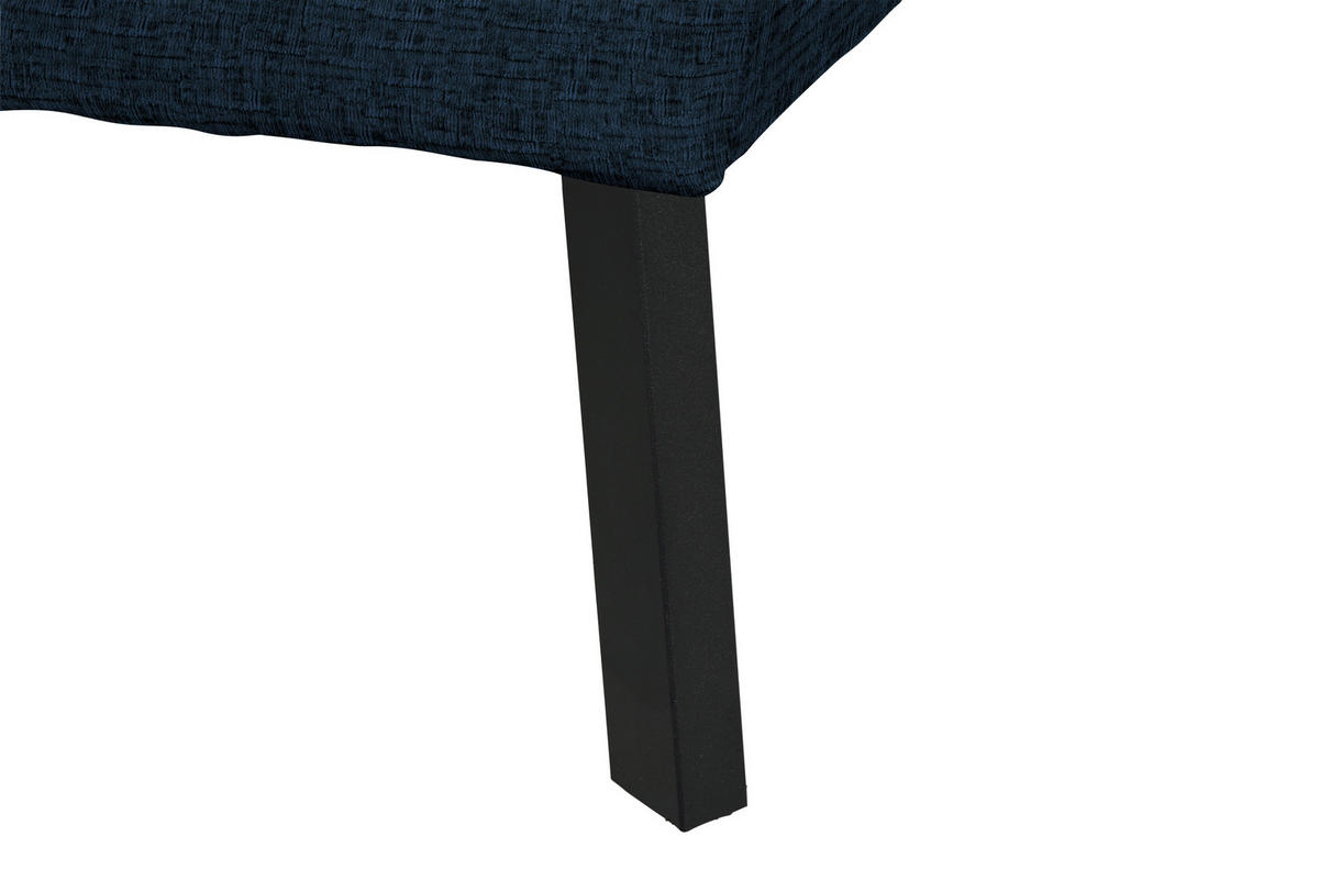 ECKSOFA in Chenille Dunkelblau  205/280 cm  - Schwarz/Dunkelblau, Design, Textil/Metall (205/280cm) - Xora