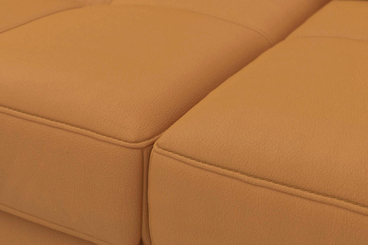 SEDACÍ SOUPRAVA, kůže, curry žlutá - černá/curry žlutá, Basics, kov/textil (223/363/176cm) - Sit & More