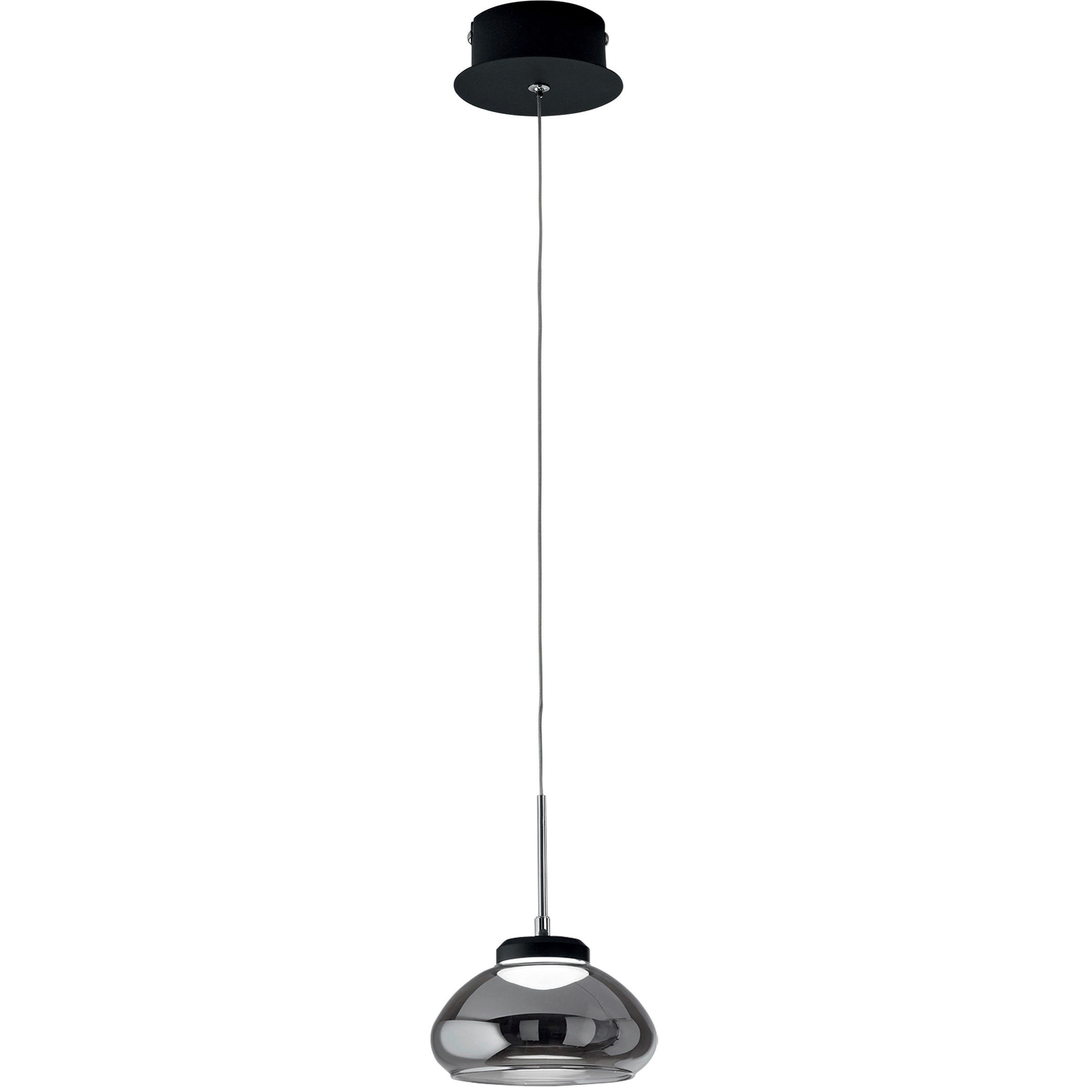 Fabas Luce Led-Pendelleuchte Arabella Grau, Schwarz 200 cm