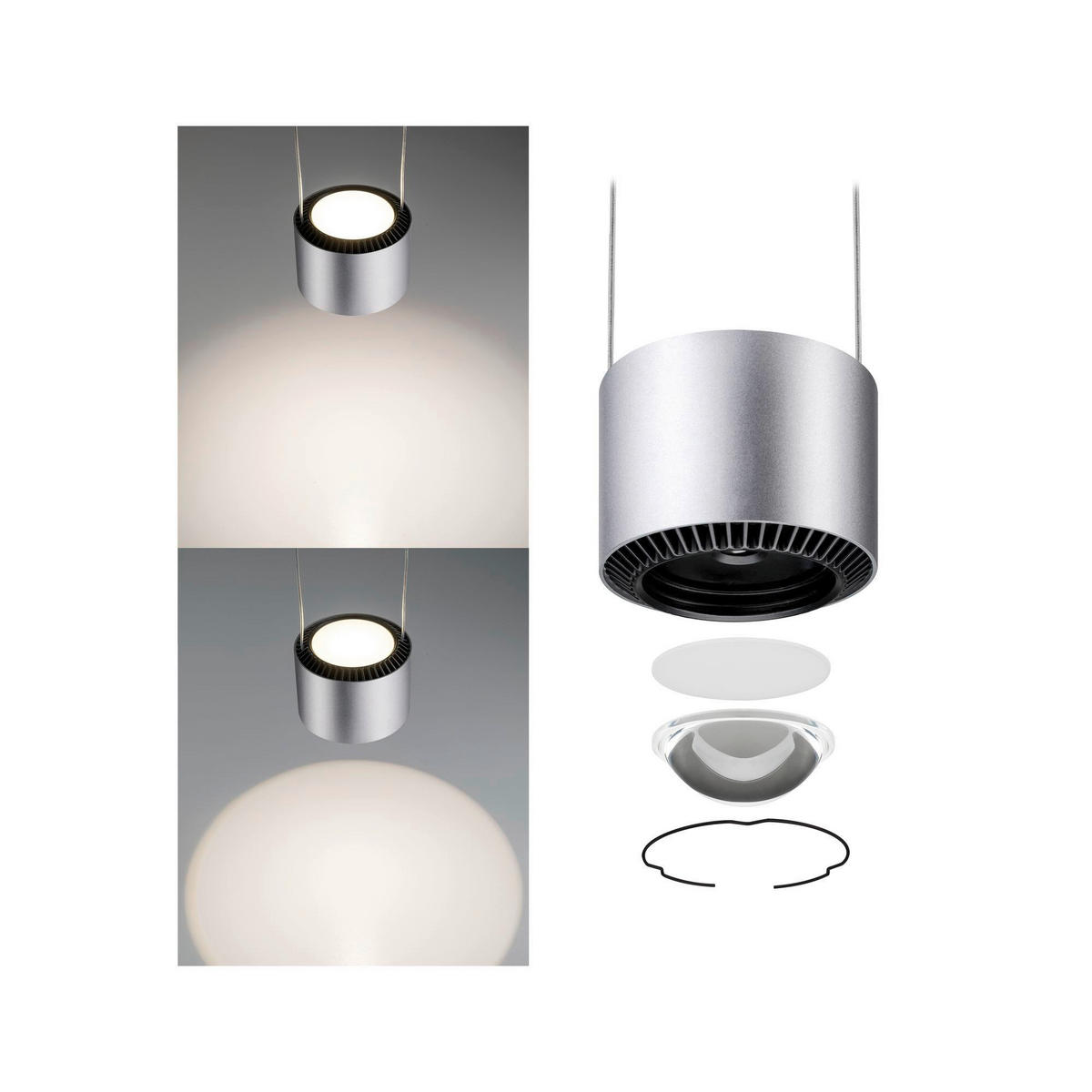 URAIL SCHIENENSYST.-PENDEL Urail 9,8/8,5 cm   - Chromfarben/Schwarz, Basics, Kunststoff/Metall (9,8/8,5cm) - Paulmann