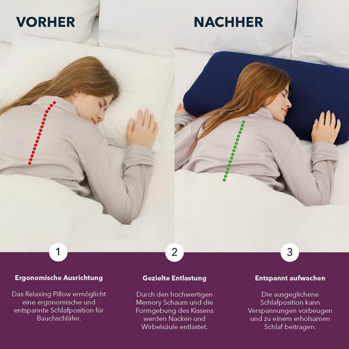 NACKENKISSEN RELAXING+  - Basics, Textil (65/7/40cm) - Smartsleep