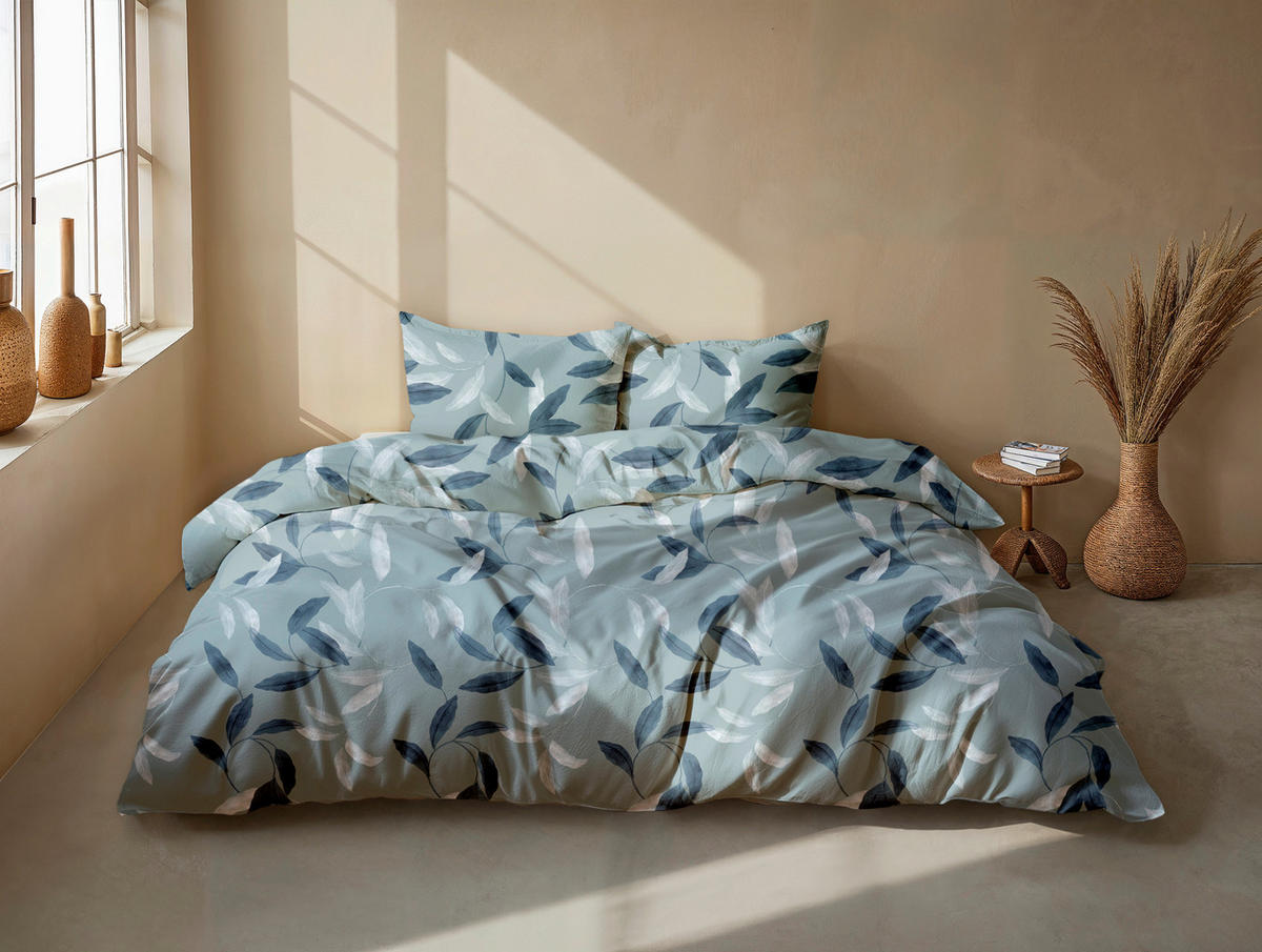 BETTWÄSCHE Astrid Flanell 155/220 cm  - Blau, Basics, Textil (155/220cm)