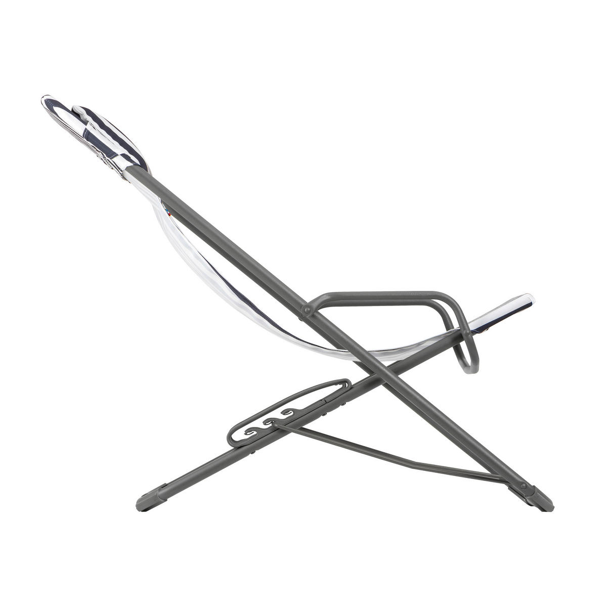 STRANDSTUHL Stahl Grau, Weiß  - Weiß/Grau, Basics, Kunststoff/Metall (60/91/83cm) - Lafuma Mobilier