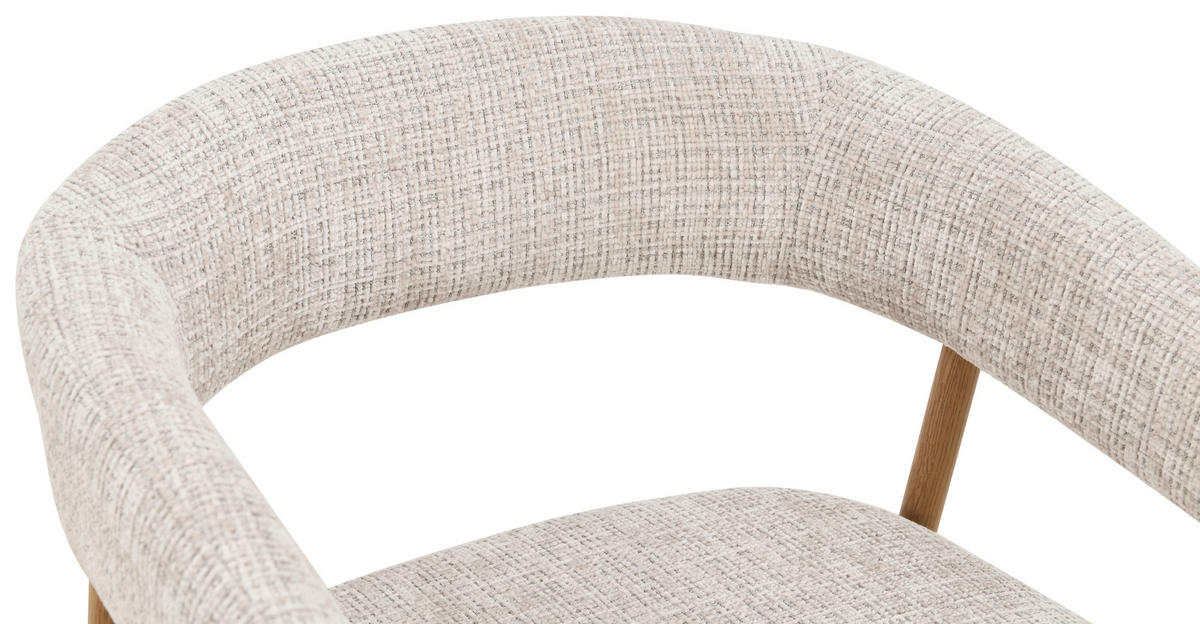 ARMLEHNSTUHL   Chenille  Eichefarben, Beige  - Eichefarben/Beige, MODERN, Holz/Textil (56cm) - Livetastic