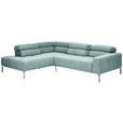 ECKSOFA  in Flachgewebe Salbeigrün  224/282 cm  - Chromfarben/Salbeigrün, KONVENTIONELL, Textil/Metall (224/282cm) - Hom`in