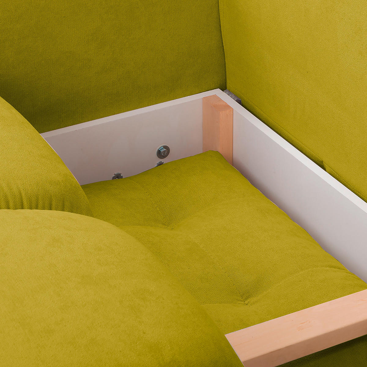 ECKSOFA in Mikrofaser Grün  - Silberfarben/Grün, Design, Textil/Metall (256/175cm) - Livetastic